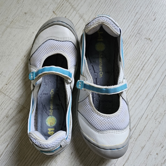 J-41 Rebirth Mary Jane Velcro rugged hiking shoes-white/blue size 6.5 - Picture 3 of 14